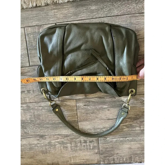 Oryany Olive Green Pebbled Leather Shoulder Fold Over Hobo Handbag - Picture 6 of 11